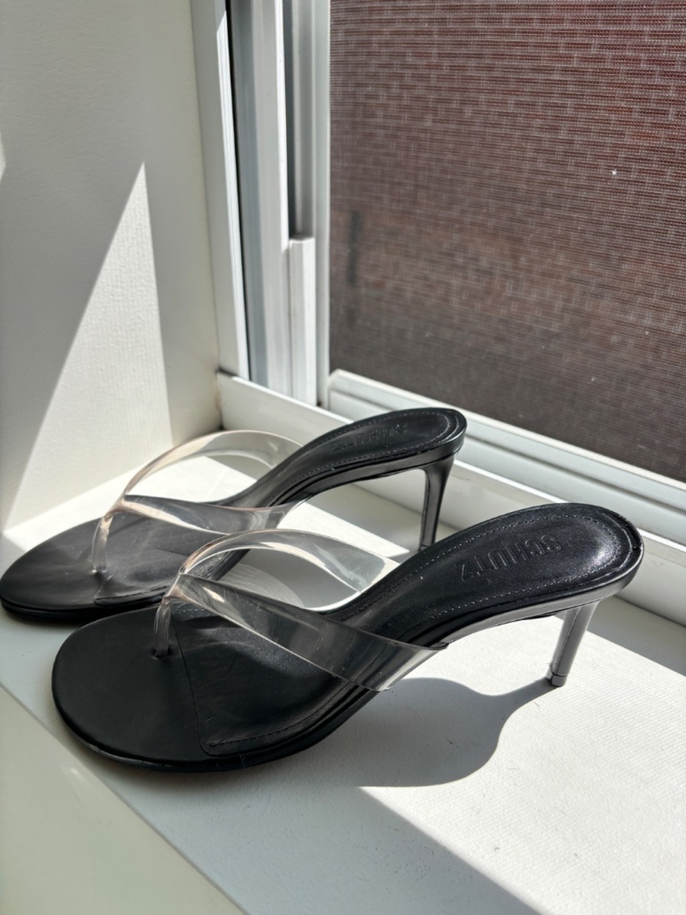 Schultz Clear Jelly Heeled Sandals - Picture 3 of 7